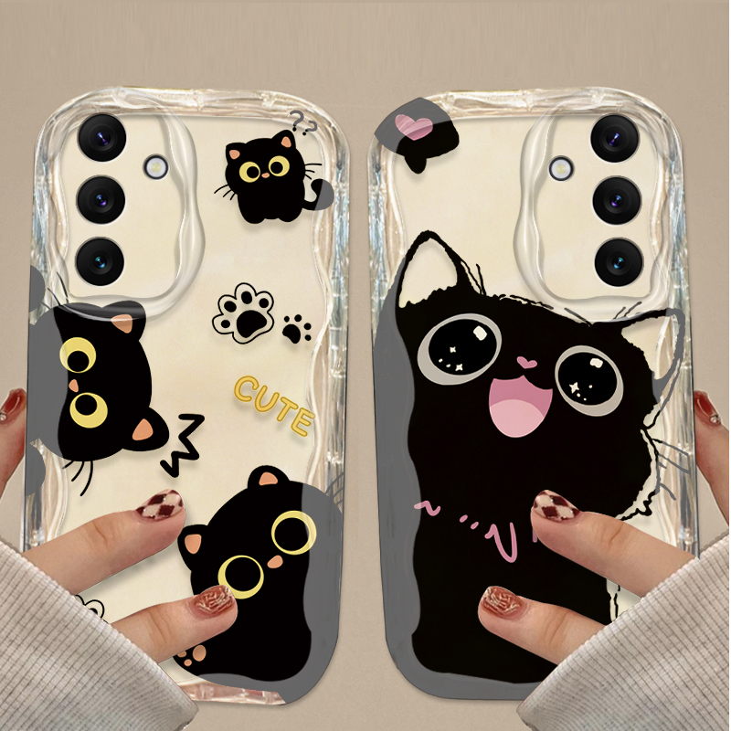 Casing Kucing Hitam Mata Besar - Samsung Galaxy A55 ulasan dan harga
