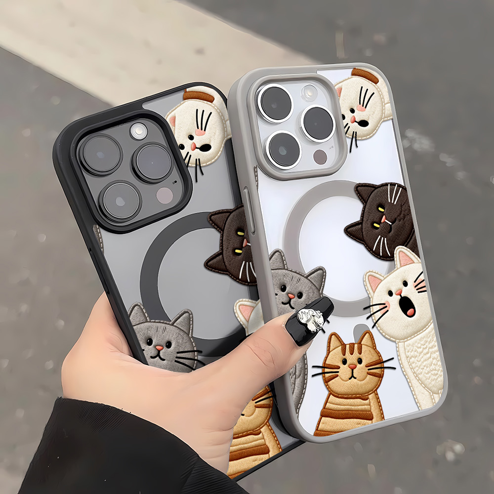 Casing HP Kucing Bordir Imitas - Apple Iphone 15 Pro Max ulasan dan harga